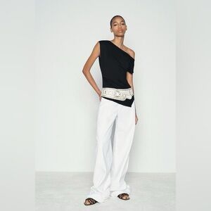 Zara Black and White Asymmetrical Jumpsuit